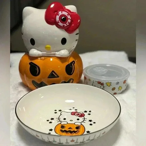 Hello Kitty Halloween Jack-o’-lantern Serving Dish Bowl NEW 2024 Viral - Picture 7 of 9